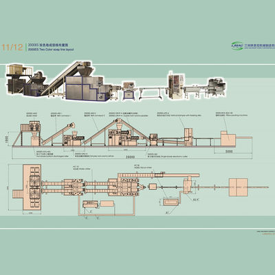 2000 kg/h Capacité machine à fabriquer du savon de toilette entièrement automatique pour l'estampage