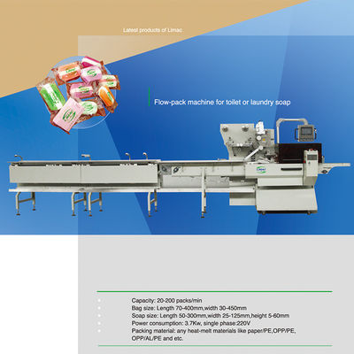 Machine automatique à haute productivité pour emballer du savon à l'aide d'oreillers et de linge pour carton